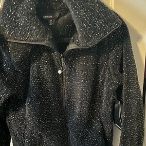 Alpine Swiss Black Sparkle Ski Jacket